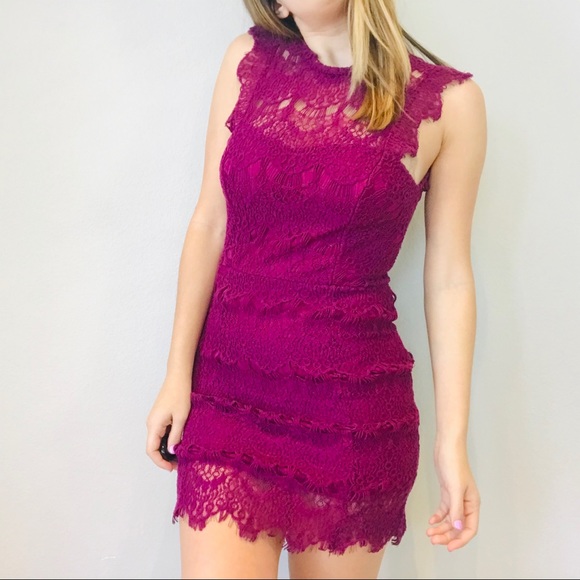 dark pink lace dress